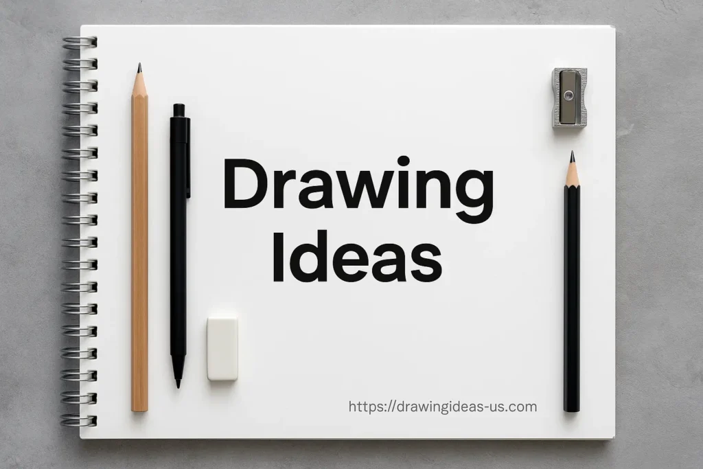 A collection of advanced drawing ideas including a realistic snake, portrait, skull, architecture, and draped fabric, perfect for skilled artists.